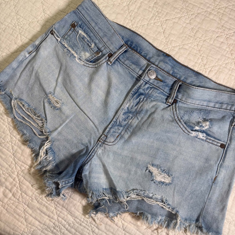 Urban Outfitters BDG Denim Shorts Light Wash Distressed Cut Offs Size‎ 31